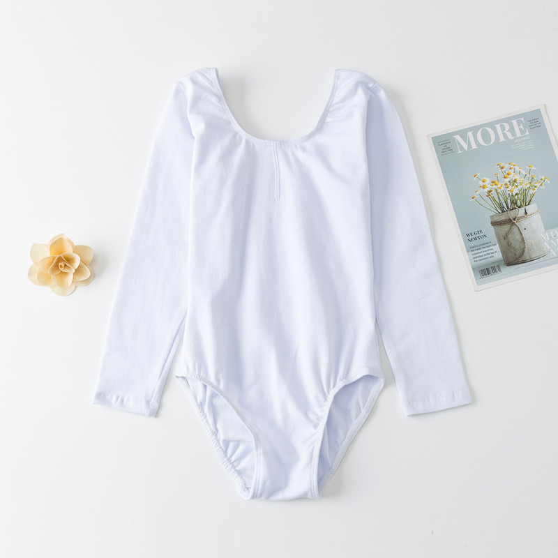 Gyerek balett leotard hosszú ujjú, 95% pamut, gyakorláshoz, puha tapintású anyag