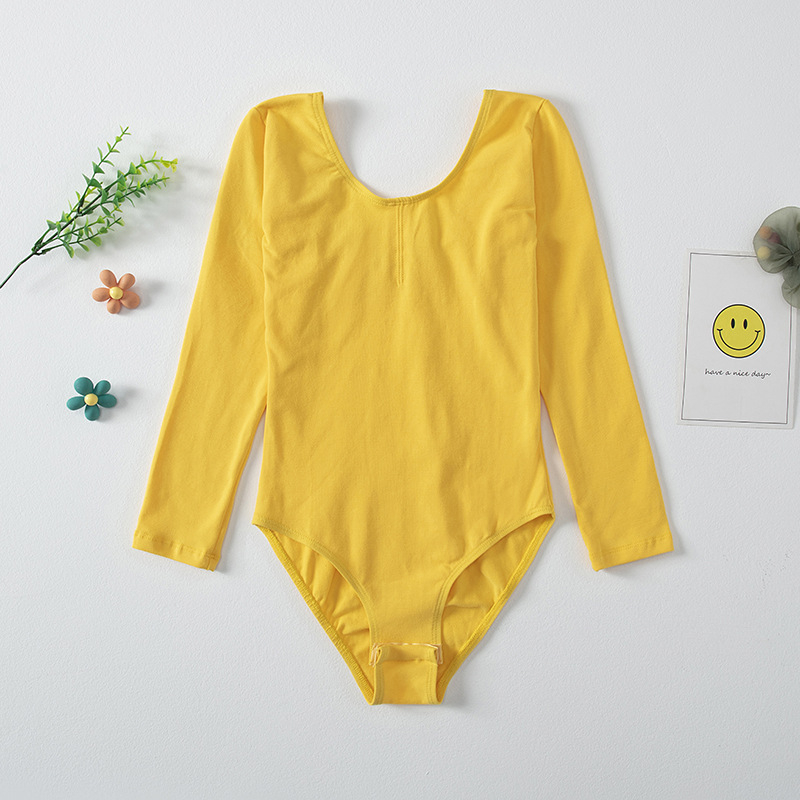 Gyerek balett leotard hosszú ujjú, 95% pamut, gyakorláshoz, puha tapintású anyag