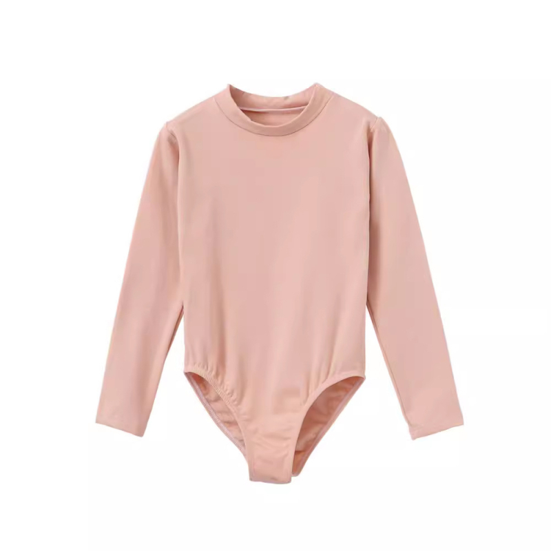 Dječji baletni leotard s flisom u boji kože