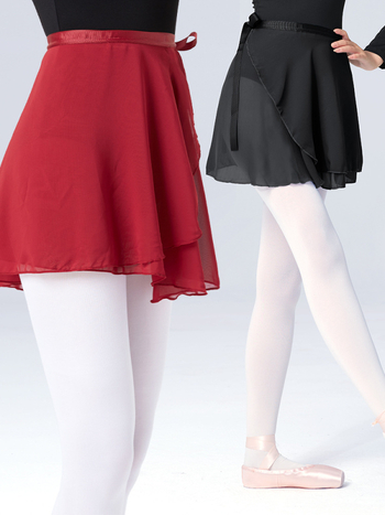 Fustă de dans pentru femei – fustă scurtă de balet, din șifon, într-o singură piesă, model solid, poliester cu căptușeală din amestec de bumbac