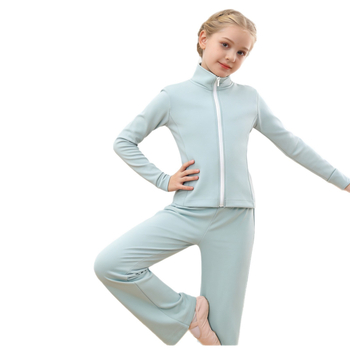 Detské baletné tréningové sako s dlhým rukávom, stojací golier a zips, nylon 75%, jemný povrch, pre deti nad 8 rokov, Zima 2025