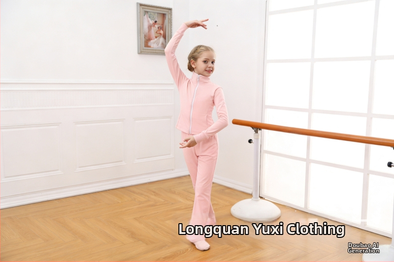 Detské baletné tréningové sako s dlhým rukávom, stojací golier a zips, nylon 75%, jemný povrch, pre deti nad 8 rokov, Zima 2025