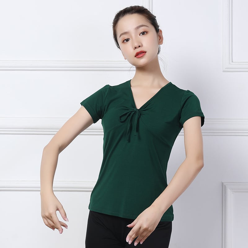 Топ за модерни танци, модал-вискозна смес с 4,5% еластан; едноцветен модел; за възрастни дами; подходящ за сценични костюми, латински и народни танци.