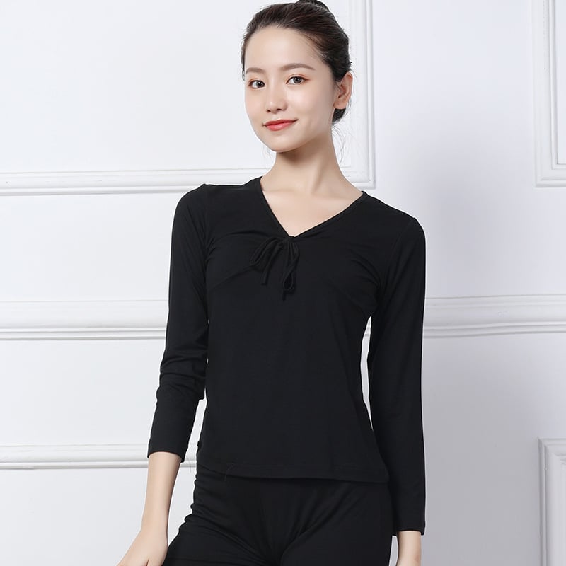 Топ за модерни танци, модал-вискозна смес с 4,5% еластан; едноцветен модел; за възрастни дами; подходящ за сценични костюми, латински и народни танци.