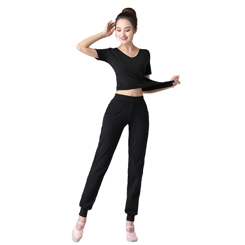 Modál anyagból készült balett edzőkészlet felnőtt nők számára, csipkével, nagy rugalmasságú, 95% pamut, bélés 5% spandex, ideális nyárra és tavaszra