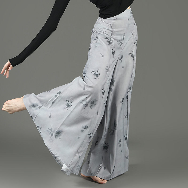 Love nafei modern táncruha lányoknak: hosszú ujjú balett felső és hosszú culottesnadrág, egyszínű anyag, Modal anyag, 80% Modal