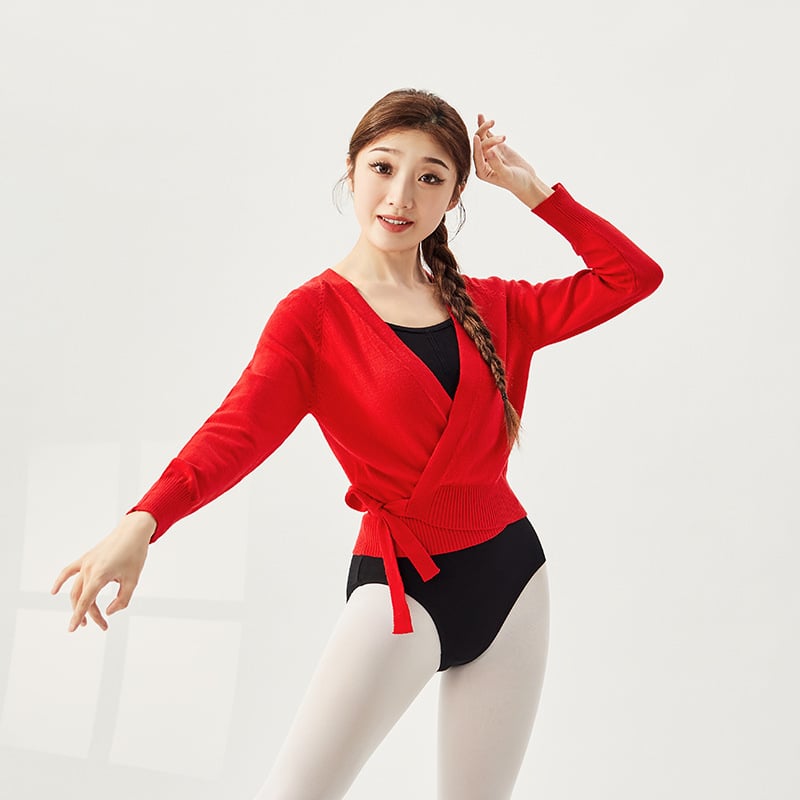 Dámske baletové top s dlhými rukávmi na zimu a tréningy | Core yarn 52% Spandex; podšívka polyester 48%