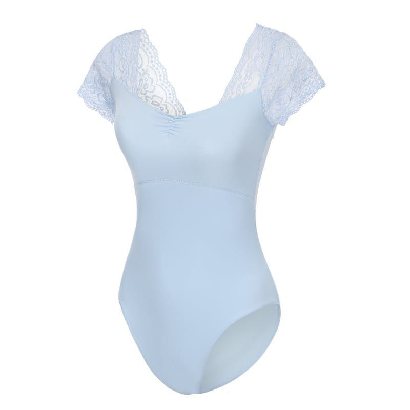 Costum leotard balet cu dantelă, salopetă cu mâneci scurte pentru antrenament de dans/gimnastică, PVC ≤30%, stil retro chinezesc, primăvara 2025