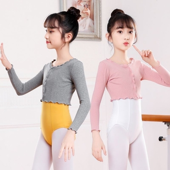 Îmbrăcăminte de dans pentru copii: top cu mâneci lungi din TR țesătură cu PVC 50-70%, stil chinezesc, retro literar, primăvara 2025