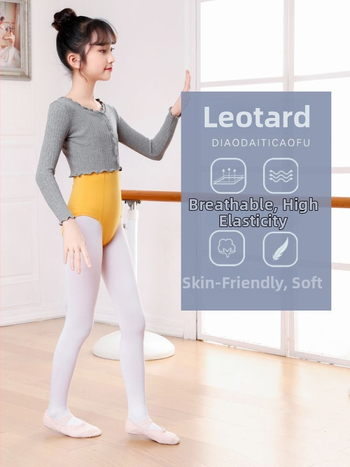 Îmbrăcăminte de dans pentru copii: top cu mâneci lungi din TR țesătură cu PVC 50-70%, stil chinezesc, retro literar, primăvara 2025