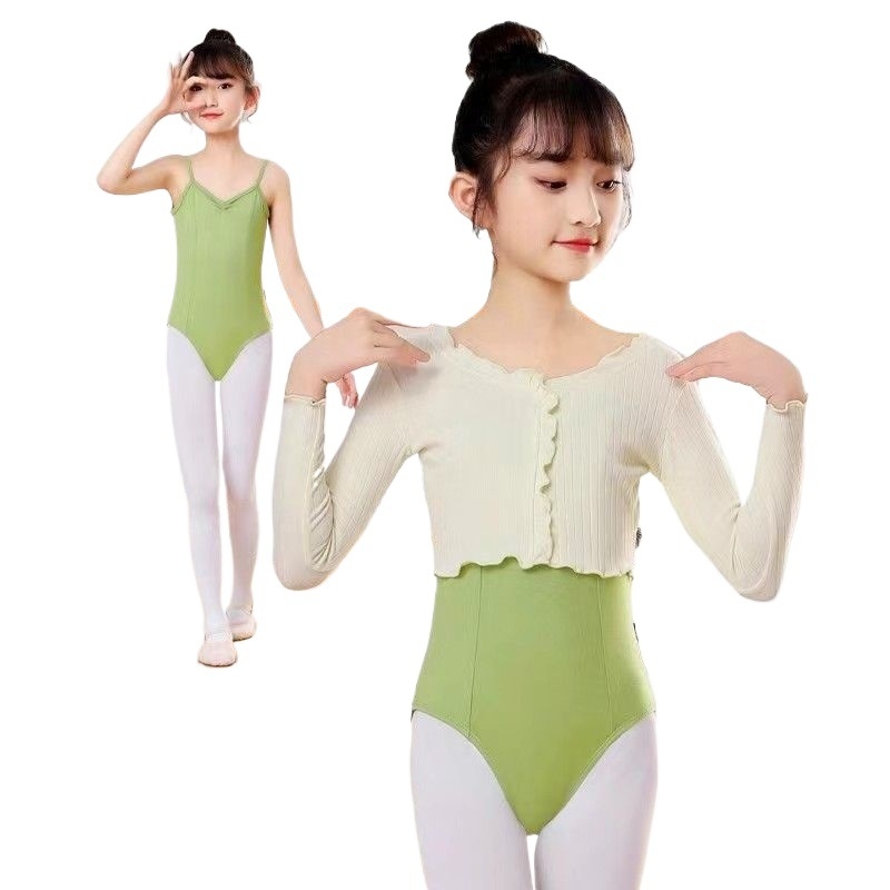 Îmbrăcăminte de dans pentru copii: top cu mâneci lungi din TR țesătură cu PVC 50-70%, stil chinezesc, retro literar, primăvara 2025