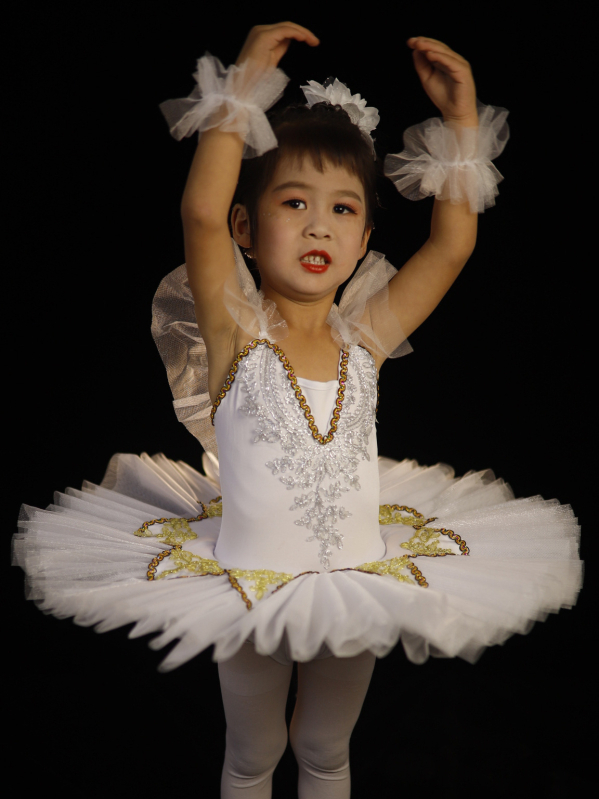 Rochie de balet pentru copii pentru reprezentații – stil prințesă, bretele, poliester 95%+, pentru copii între 3 și 8 ani