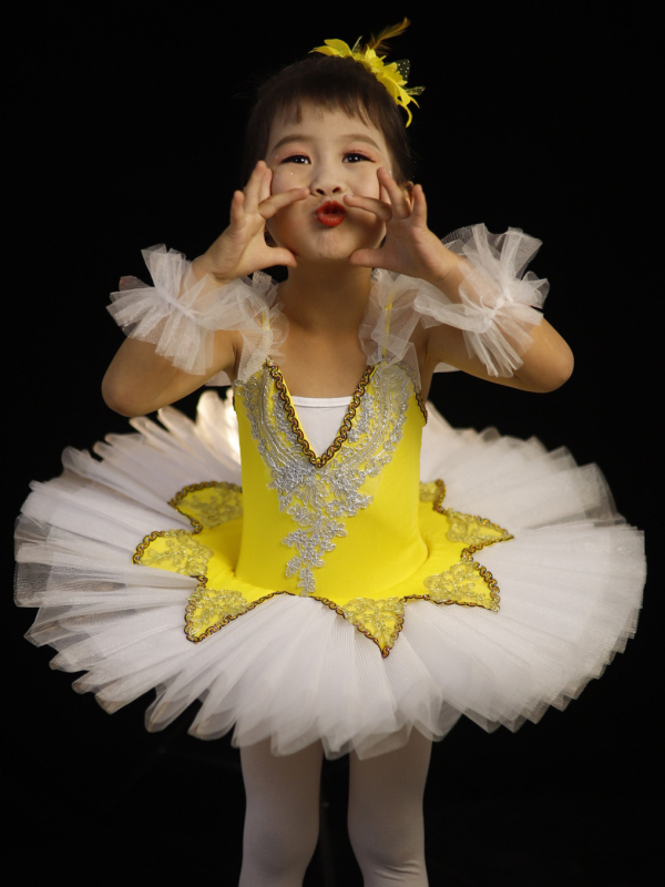 Rochie de balet pentru copii pentru reprezentații – stil prințesă, bretele, poliester 95%+, pentru copii între 3 și 8 ani
