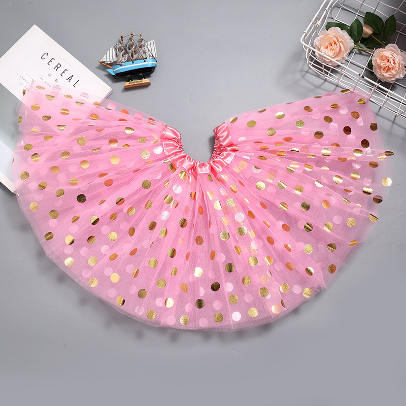 Fustă tutu pentru copii cu buline și paiete - Colecția de iarnă 2023, țesătură poliester; Componenta principală PVC >95%; Ștampilare la cald; Stil literar retro