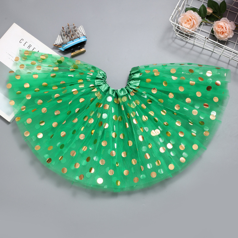 Fustă tutu pentru copii cu buline și paiete - Colecția de iarnă 2023, țesătură poliester; Componenta principală PVC >95%; Ștampilare la cald; Stil literar retro