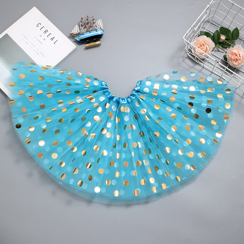 Fustă tutu pentru copii cu buline și paiete - Colecția de iarnă 2023, țesătură poliester; Componenta principală PVC >95%; Ștampilare la cald; Stil literar retro