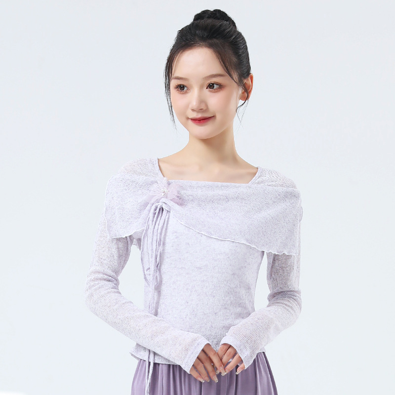 Top de dans modern; Material: în tricotat de in; compoziție: 80% poliester; sex: feminin; grupă de vârstă: adulți