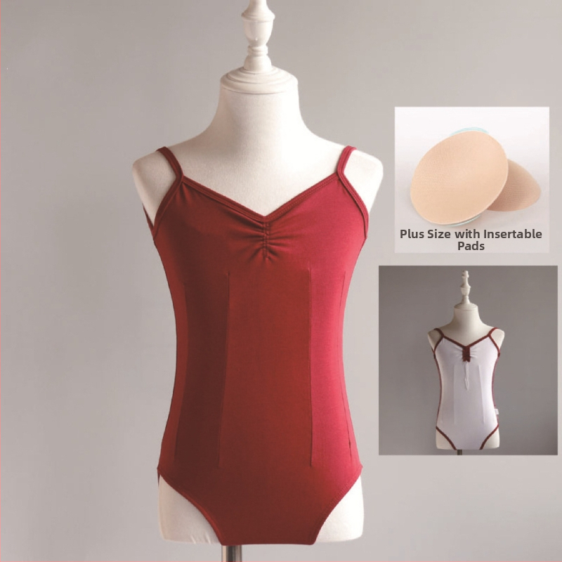 Dievčenské letné baletné tréningové body — bavlna-spandex zmes (95% elastan), štýl princezná, pre vek 3–8 rokov