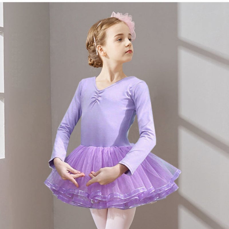Ρούχο μπαλέτου για κορίτσια — ενιαίο βαμβακερό ρούχο χορού με επένδυση από βαμβάκι, κατάλληλο για μπαλέτο