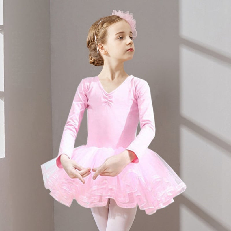 Ρούχο μπαλέτου για κορίτσια — ενιαίο βαμβακερό ρούχο χορού με επένδυση από βαμβάκι, κατάλληλο για μπαλέτο
