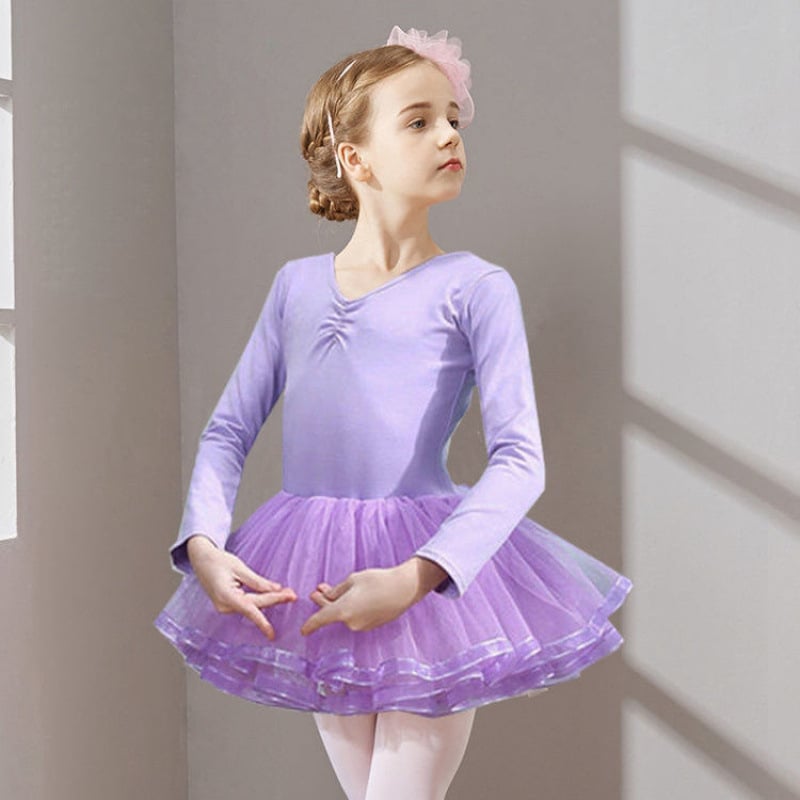 Ρούχο μπαλέτου για κορίτσια — ενιαίο βαμβακερό ρούχο χορού με επένδυση από βαμβάκι, κατάλληλο για μπαλέτο