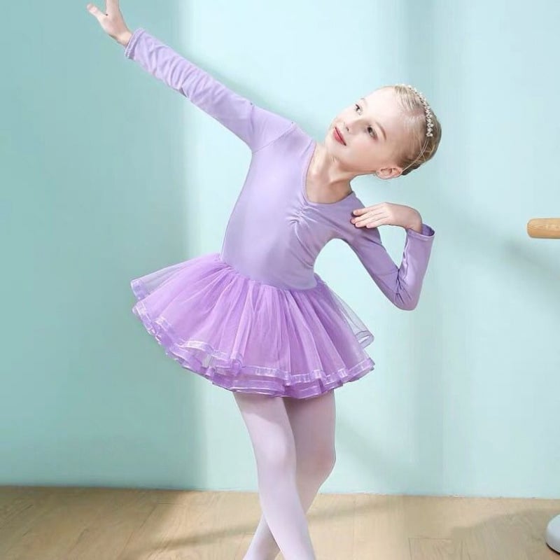 Ρούχο μπαλέτου για κορίτσια — ενιαίο βαμβακερό ρούχο χορού με επένδυση από βαμβάκι, κατάλληλο για μπαλέτο