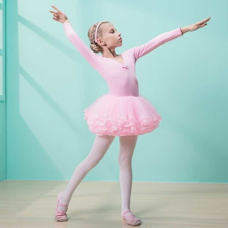 Ρούχο μπαλέτου για κορίτσια — ενιαίο βαμβακερό ρούχο χορού με επένδυση από βαμβάκι, κατάλληλο για μπαλέτο