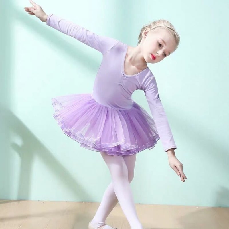 Ρούχο μπαλέτου για κορίτσια — ενιαίο βαμβακερό ρούχο χορού με επένδυση από βαμβάκι, κατάλληλο για μπαλέτο