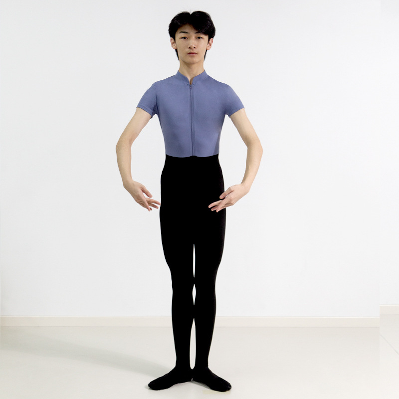 Costum de dans pentru bărbați din nailon-spandex (76% nailon, 24% spandex), costum într-o singură piesă