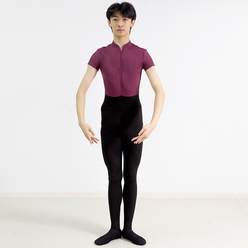 Costum de dans pentru bărbați din nailon-spandex (76% nailon, 24% spandex), costum într-o singură piesă