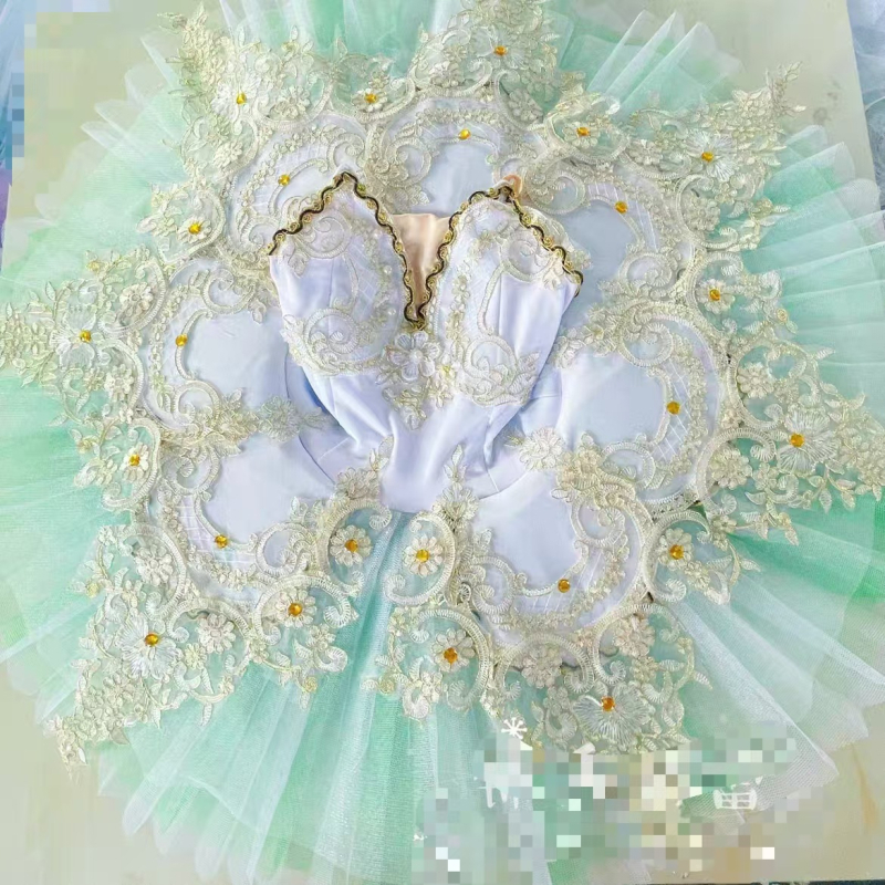 Fustă de performanță pentru copii, vals modern, stil prințesă, material spandex cu plasă dantelată, 95% spandex, tratament moale