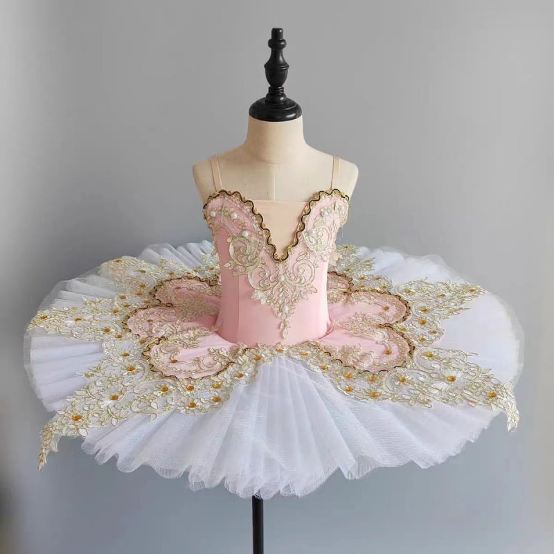 Fustă de performanță pentru copii, vals modern, stil prințesă, material spandex cu plasă dantelată, 95% spandex, tratament moale