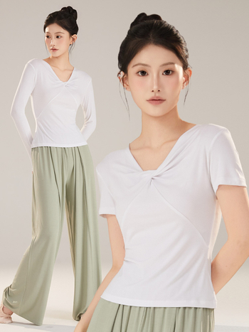 Top pentru dans modern femei, material din amestec de bumbac cu căptușeală din viscoză, potrivit pentru balet și dans clasic