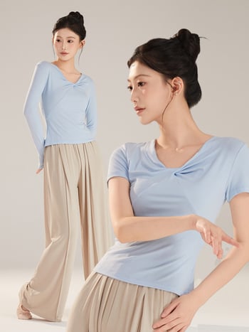 Top pentru dans modern femei, material din amestec de bumbac cu căptușeală din viscoză, potrivit pentru balet și dans clasic