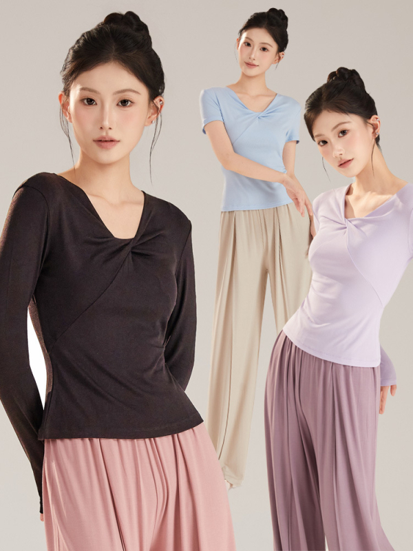 Top pentru dans modern femei, material din amestec de bumbac cu căptușeală din viscoză, potrivit pentru balet și dans clasic