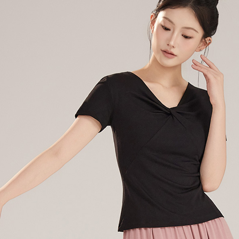 Top pentru dans modern femei, material din amestec de bumbac cu căptușeală din viscoză, potrivit pentru balet și dans clasic