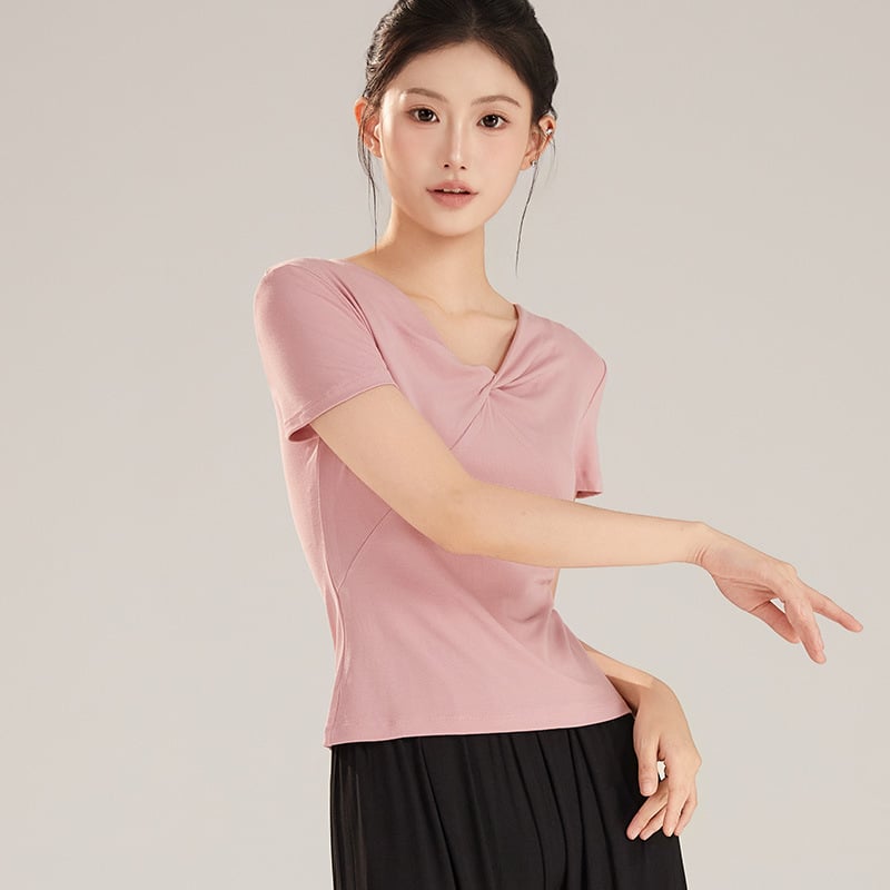 Top pentru dans modern femei, material din amestec de bumbac cu căptușeală din viscoză, potrivit pentru balet și dans clasic