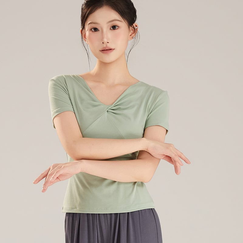 Top pentru dans modern femei, material din amestec de bumbac cu căptușeală din viscoză, potrivit pentru balet și dans clasic