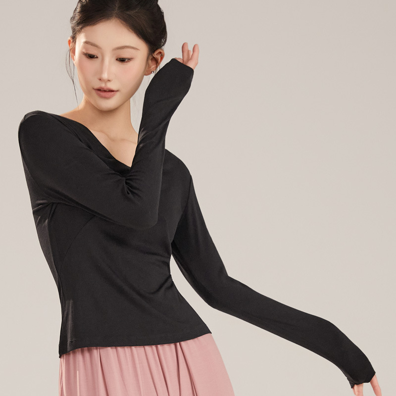 Top pentru dans modern femei, material din amestec de bumbac cu căptușeală din viscoză, potrivit pentru balet și dans clasic