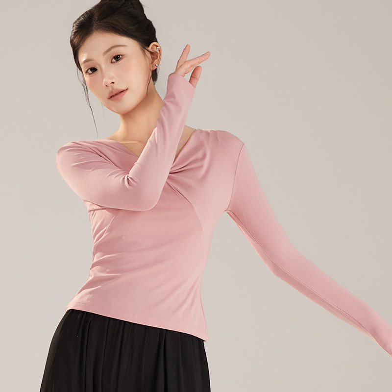 Top pentru dans modern femei, material din amestec de bumbac cu căptușeală din viscoză, potrivit pentru balet și dans clasic