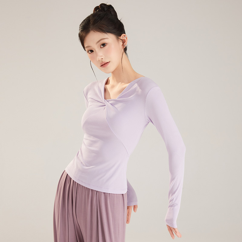 Top pentru dans modern femei, material din amestec de bumbac cu căptușeală din viscoză, potrivit pentru balet și dans clasic