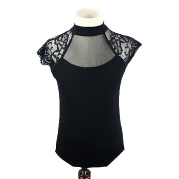 Body de dans pentru fetițe cu dantelă și plasă, vară, 95% bumbac, stil dulce