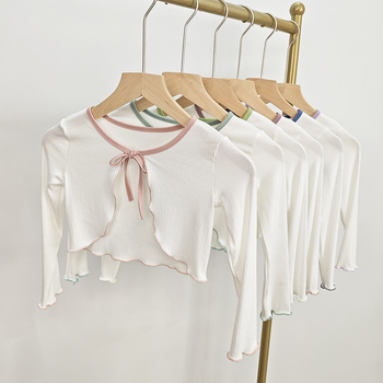 Jachetă de dans pentru copii, primăvară-toamnă – mâneci lungi, material din bumbac, tratament moale, pentru antrenamentul de balet al fetelor