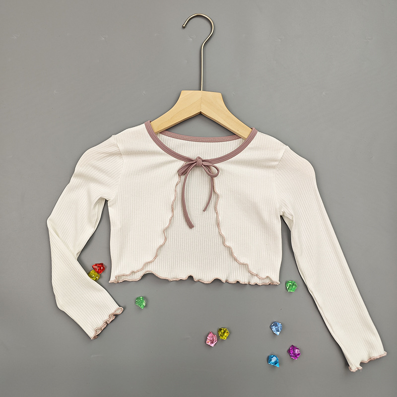 Jachetă de dans pentru copii, primăvară-toamnă – mâneci lungi, material din bumbac, tratament moale, pentru antrenamentul de balet al fetelor