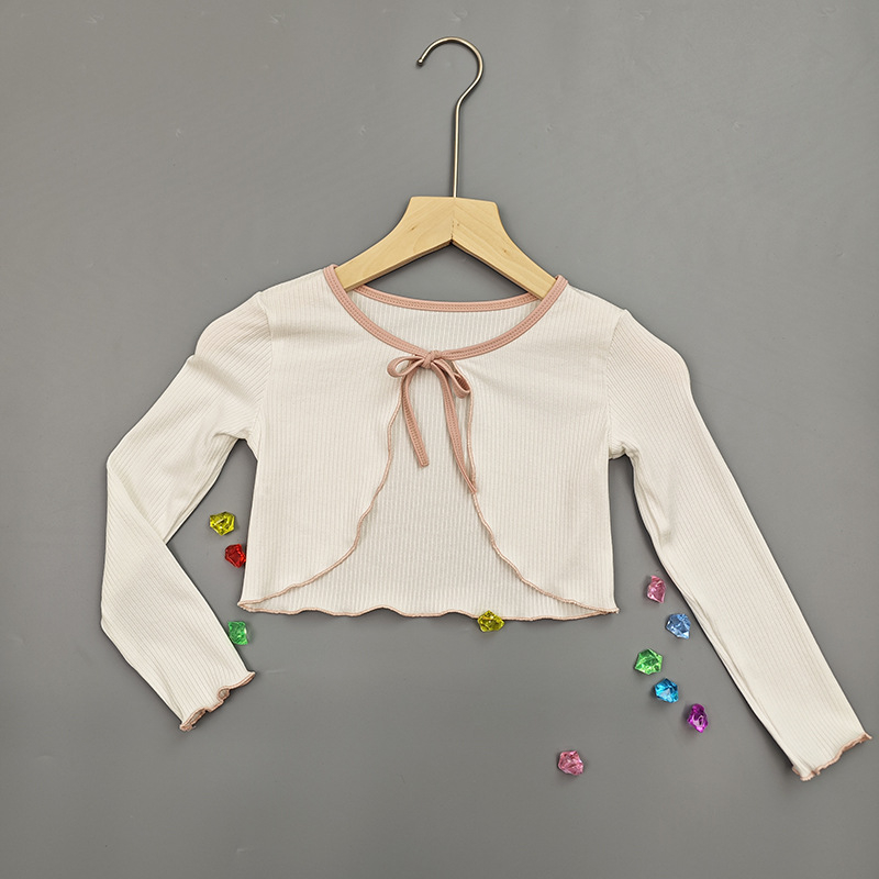 Jachetă de dans pentru copii, primăvară-toamnă – mâneci lungi, material din bumbac, tratament moale, pentru antrenamentul de balet al fetelor