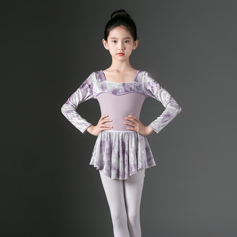 Îmbrăcăminte de dans pentru copii, cu mâneci lungi, pentru reprezentații (Material principal: Modal 30%; Sezon: Toamnă 2024; Stil: Modern minimalist; Nivel de securitate: Categoria B)