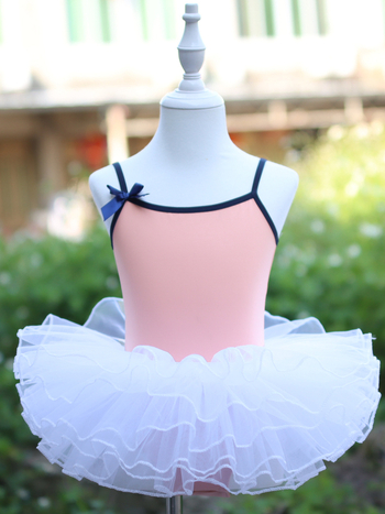 Detské tanečné oblečenie pre dievčatá: body s ramienkami a tutu sukňou, nylon 95%, mäkké spracovanie, korejský štýl, vek 3-8 rokov