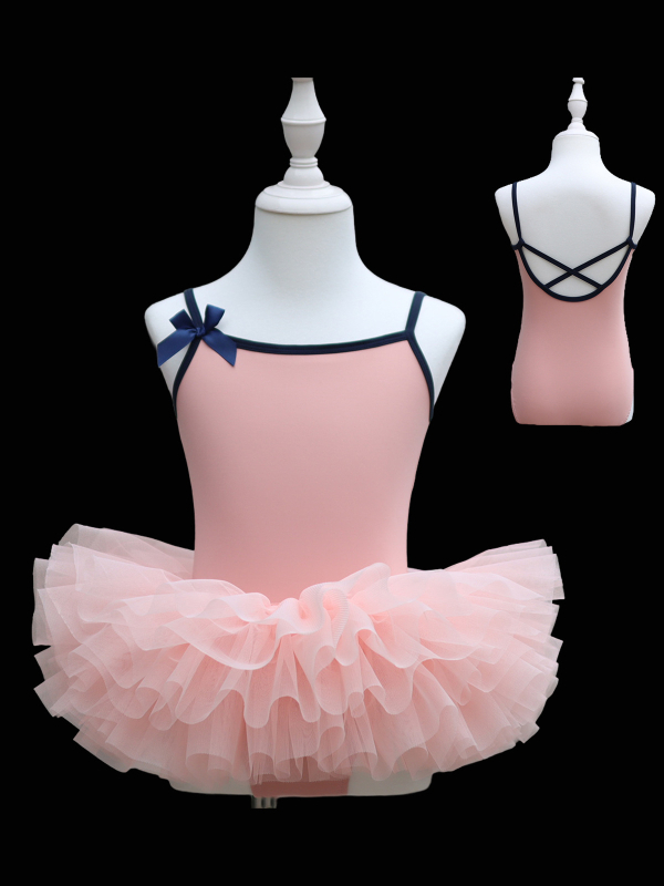 Detské tanečné oblečenie pre dievčatá: body s ramienkami a tutu sukňou, nylon 95%, mäkké spracovanie, korejský štýl, vek 3-8 rokov