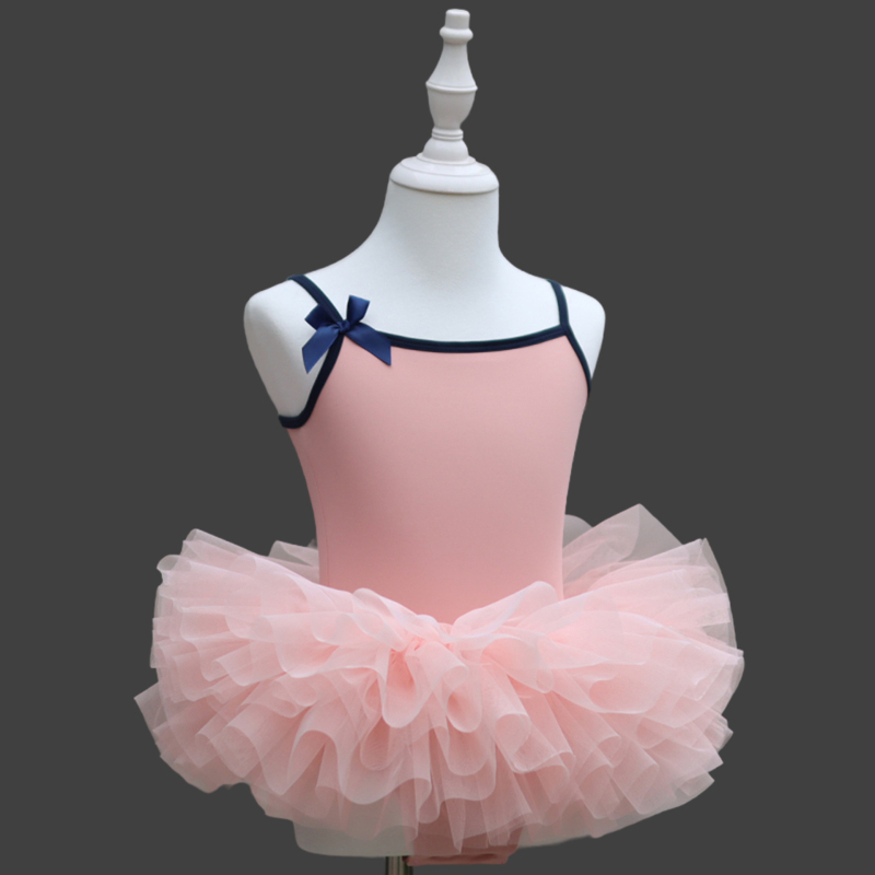 Detské tanečné oblečenie pre dievčatá: body s ramienkami a tutu sukňou, nylon 95%, mäkké spracovanie, korejský štýl, vek 3-8 rokov
