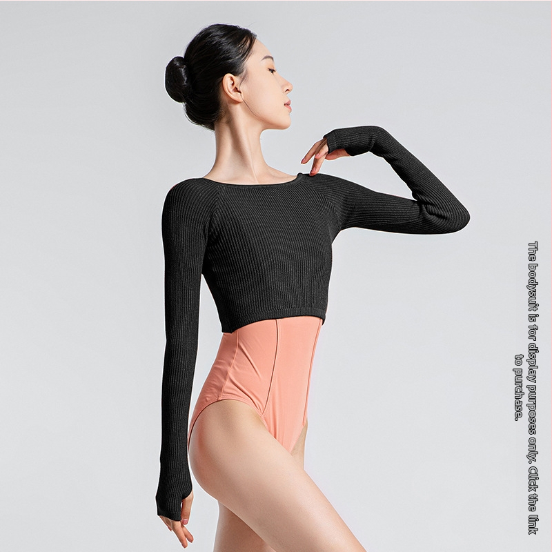 Tančný sveter z pleteniny z akrylového vlákna s vysokou elasticitou, bavlnená podšívka; zima, jeseň a jar; balet a ľudový tanec